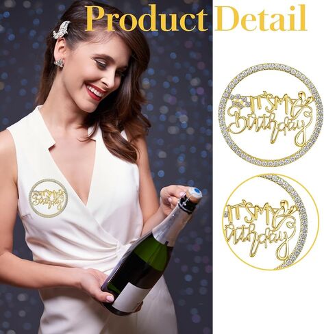 Birthday Brooch Pin, It's My Birthday Pins, Metal Pin Rhinestone Queen Crown Brooch Pins for Women for Wedding Party Birthdays Celebrations Gifts in Saudi Arabia