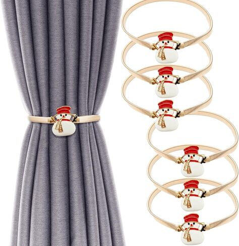 6 Pack Christmas Curtain Tieback Buckle Aluminum Alloy Spring Design Curtain Holdback Carving Design Christmas Curtain Ties for Drapes Curtain Ties Backs Modern Style Decor (Green) in Saudi Arabia