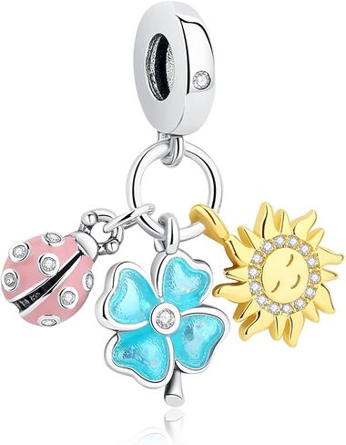 Nbsameng S925 Sterling Silver Charms Bead Compatible for Pandora Bracelets and Necklaces, DIY Jewelry for Women, Blue Rocket in Kuwait