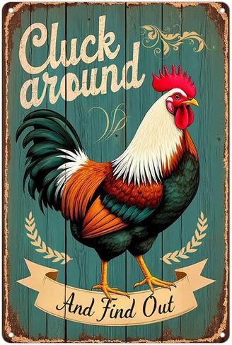 FunnySign Rooster Décor Relax We're All Crazy It's Not Competition Rustic Tin Sign For Home Farm Chicken Coop Decor 8x12 Inch (9709) in Kuwait