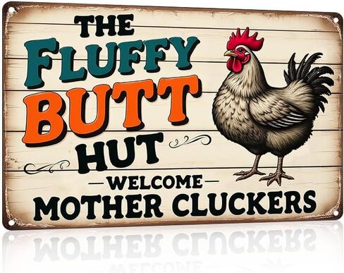 FunnySign Rooster Décor Relax We're All Crazy It's Not Competition Rustic Tin Sign For Home Farm Chicken Coop Decor 8x12 Inch (9709) in Kuwait