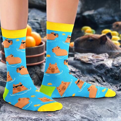 Capybara Socks for Women - Adorable Capy Gifts, Fun and Unique Capybaras Accessories, Perfect Stocking Stuffers and Christmas Gifts for Capybara Lovers, Cute and Funny Women's Socks in Saudi Arabia