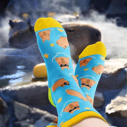 Capybara Socks for Women - Adorable Capy Gifts, Fun and Unique Capybaras Accessories, Perfect Stocking Stuffers and Christmas Gifts for Capybara Lovers, Cute and Funny Women's Socks in Saudi Arabia