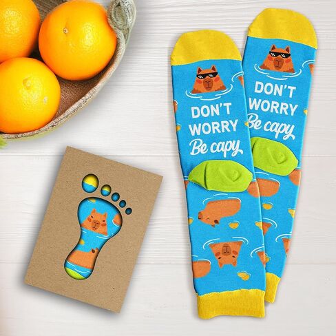 Capybara Socks for Women - Adorable Capy Gifts, Fun and Unique Capybaras Accessories, Perfect Stocking Stuffers and Christmas Gifts for Capybara Lovers, Cute and Funny Women's Socks in Saudi Arabia