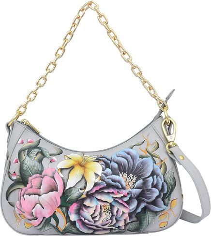 Anuschka Women’s Original Hand-Painted Genuine Leather Ruched East West Hobo With Chain in Saudi Arabia