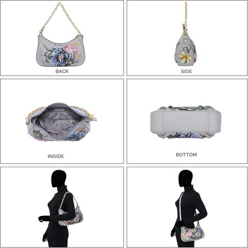 Anuschka Women’s Original Hand-Painted Genuine Leather Ruched East West Hobo With Chain in Saudi Arabia
