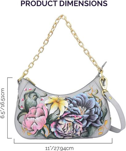 Anuschka Women’s Original Hand-Painted Genuine Leather Ruched East West Hobo With Chain in Saudi Arabia