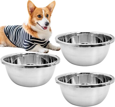 3 PCS Large Dog Water Bowls,1.3 Gallons Deep Dog Food Water Bowl Large Capacity Stackable Pet Feeding Bowls No Spill for Large and X-Large Dogs Cats Indoor Outdoor in Kuwait