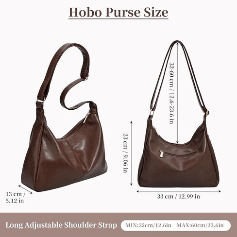 Hobo Bags for Women Crossbody Hobo Purses Soft Vegan Leather Shoulder Bag Leather Tote Bag Slouchy Tote Handbags in Saudi Arabia
