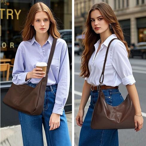 Hobo Bags for Women Crossbody Hobo Purses Soft Vegan Leather Shoulder Bag Leather Tote Bag Slouchy Tote Handbags in Saudi Arabia
