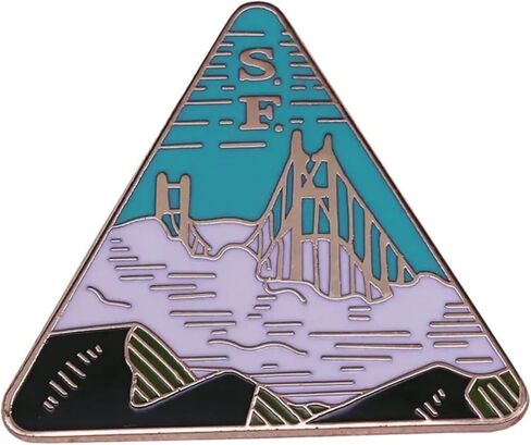 San Francisco SF Golden Gate Bridge Fog Landscape 1.25" Enamel Pin Badge in Saudi Arabia