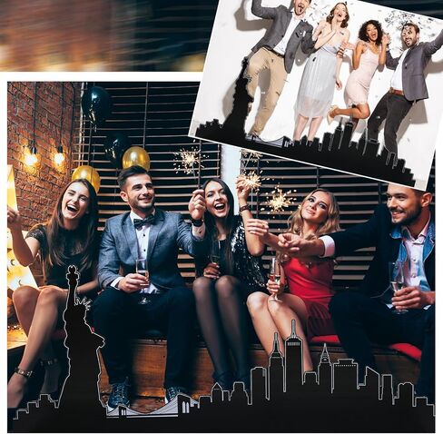 Chunful 5.2 Ft New York City Skyline Cardboard Stand Up Cutout Life Size Patriotic New York City Themed Party Decor Backdrop Photo Props Statue of Liberty Standup for Patriot Day Veterans Labor Day in Saudi Arabia