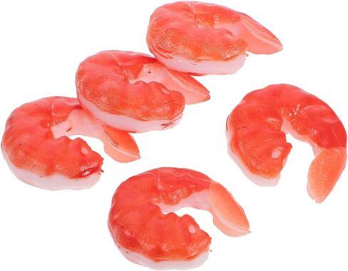 5Pcs Lifelike Plastic Shrimp Models Realistic Artificial Seafood Replicas for DIY Kitchen Display Photography Props and Home Decoration in Saudi Arabia