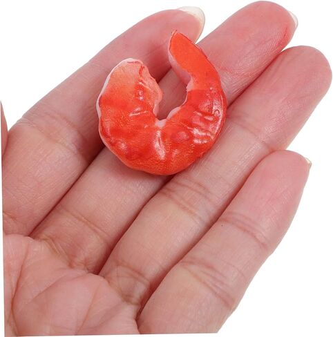 5Pcs Lifelike Plastic Shrimp Models Realistic Artificial Seafood Replicas for DIY Kitchen Display Photography Props and Home Decoration in Saudi Arabia