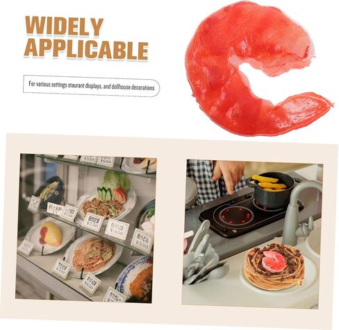 5Pcs Lifelike Plastic Shrimp Models Realistic Artificial Seafood Replicas for DIY Kitchen Display Photography Props and Home Decoration in Saudi Arabia