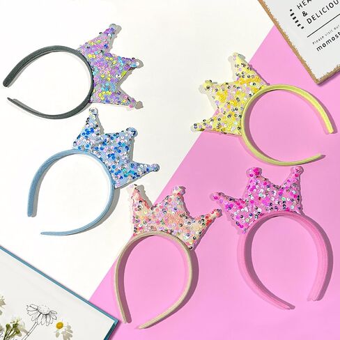 تيجان الأميرة، 10 عبوات من عصابات الرأس للفتيات والنساء، تيجان تاج عيد ميلاد لامعة لحفلات الأميرات وهدايا عيد الميلاد in Kuwait