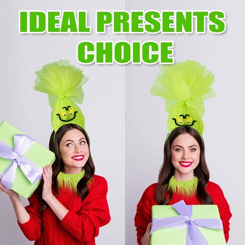 2 Pcs Christmas Green Monster Costume Accessories Set Big Monster Headband for Adults Men Women Christmas Holiday Cosplay Accessories in Saudi Arabia