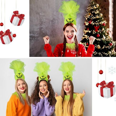 2 Pcs Christmas Green Monster Costume Accessories Set Big Monster Headband for Adults Men Women Christmas Holiday Cosplay Accessories in Saudi Arabia