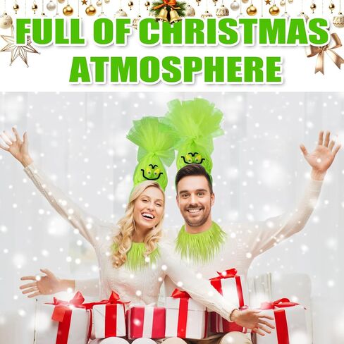 2 Pcs Christmas Green Monster Costume Accessories Set Big Monster Headband for Adults Men Women Christmas Holiday Cosplay Accessories in Saudi Arabia