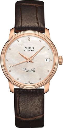 ساعة MIDO Baroncelli Heritage Lady - ساعة سويسرية أوتوماتيكية للنساء - مينا أبيض من عرق اللؤلؤ - هيكل 33 ملم - M0272073610600 in Saudi Arabia