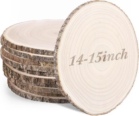 Tioncy 10 Pack Large Wood Slices for Centerpieces Unfinished Rounds Wood Slabs for Tables Decor Natural Wooden Circle for DIY Crafts Rustic Wedding Centerpiece Decor(10-12 Inch) in Kuwait