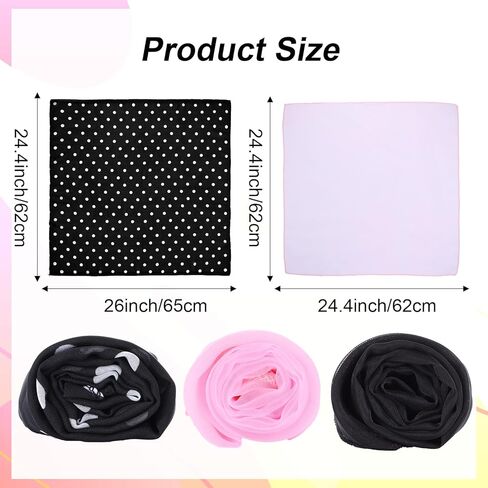 3 PCS Polka Dot Scarf, Multicolor Chiffon Polka Dot Bandana 1950s Elegant Square Scarf Lightweight Neck Scarves for Women Shopping Party Travel Dinner Wearing in Saudi Arabia