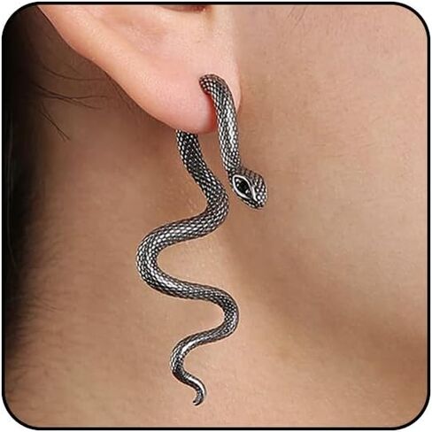 Snake Earrings for Women Dangle Snake Jewelry Halloween Accessories Black Goth Gothic Earrings Punk Sperpent Edgy Grunge Earring Halloween in Saudi Arabia