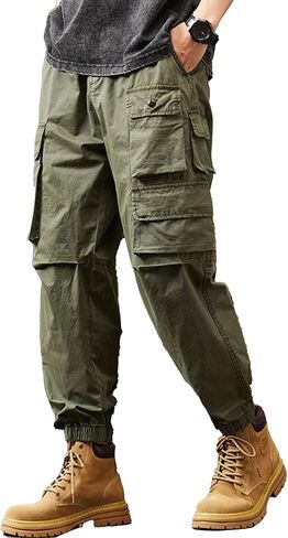 XYXIONGMAO Men's Black Joggers Techwear Streetwear Casual Pleated Multi-Pocket Loose Cargo Pants Overalls Hip Hop Sweatpants in Saudi Arabia