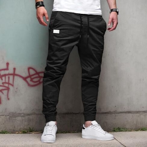 Men's Casual Cargo Pants Hiking Pants Workout Joggers Sweatpants for Men Drawstring Chino Cargo Pants in Saudi Arabia