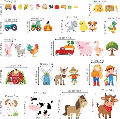 wondever Farm Animals Window Clings Farmhouse Cow Pig Duck Roosters Glass Sticker Decal Anti Collision Double-Side Static Stickers for Home Glass in Saudi Arabia