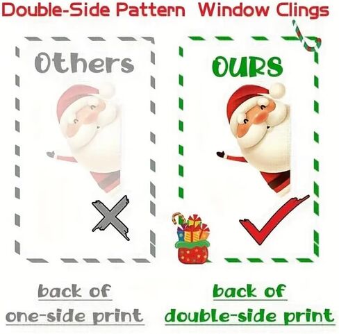 82pcs Christmas Window Clings Stickers - Santa, Reindeer, Snowman Snowflake Design, Double-Sided PVC Decals for Glass, No Residue Holiday Decor Indoor/Outdoor Use, Festive Decoration Vibrant Graphics in Saudi Arabia