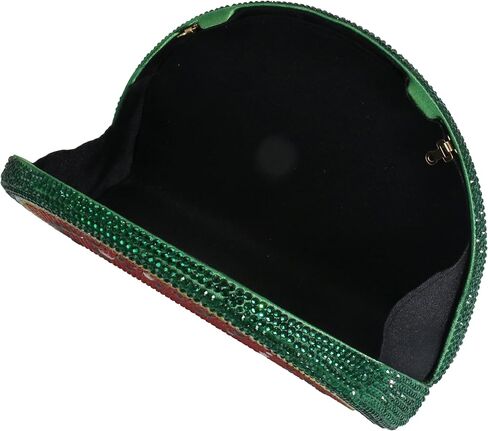 Women Cute Watermelon Rhinestone Evening Bag with Chain Glitter Fruit Crystal Clutch Purse for Party Cocktail Prom in Saudi Arabia