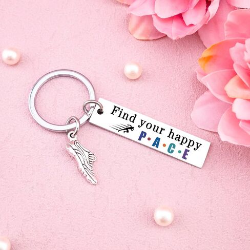 Runner Gifts Marathon Essentials Running Accessories For Women Men Track And Field Gifts Marathon Gift For Runners Women Cross Country Running gifts Track And Field Keychain in Saudi Arabia