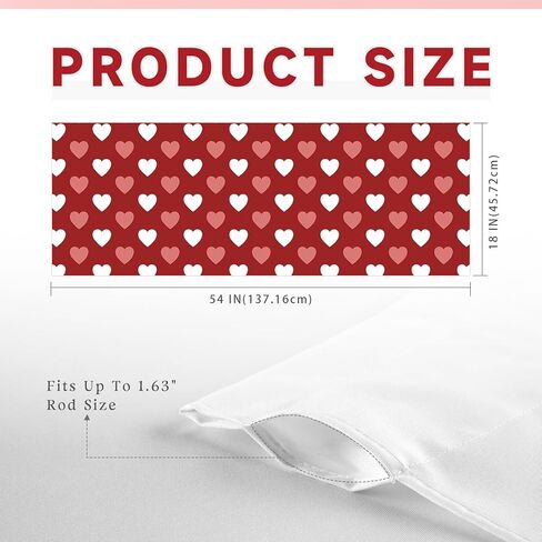 Valentines Day Hearts Valances for Windows 54x18 Inch red-Pink Heart Curtain Valance for Kitchen Bathroom Bedroom Living Room Decor in Kuwait