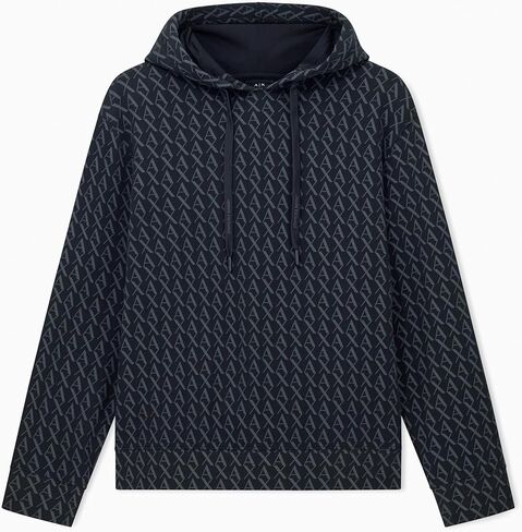 هودي رجالي من Armani Exchange مصنوع من قطن French Terry يحمل شعارًا بالكامل in Kuwait