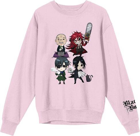 سترة Bioworld Black Butler Chibi Characters ذات رقبة دائرية وأكمام طويلة باللون الوردي للبالغين in Kuwait