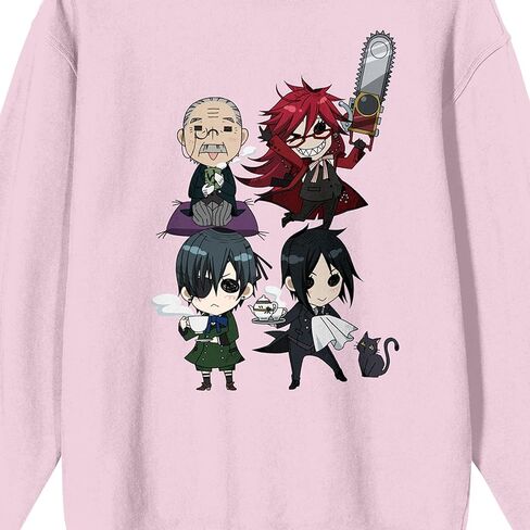 سترة Bioworld Black Butler Chibi Characters ذات رقبة دائرية وأكمام طويلة باللون الوردي للبالغين in Kuwait