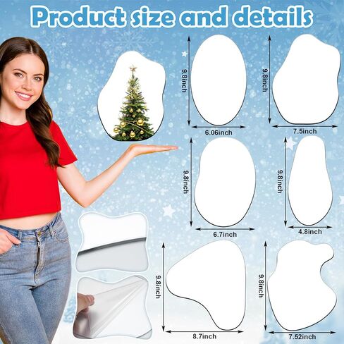Wesiti 6 Pcs Large-Sized 9.8'' Christmas Village Mirror Lake Landscaping Accessories Miniature Christmas Village Lake Curved Ice Pond Ice Skating Pond Desktop Collectible Building Decoration for Xmas in Saudi Arabia