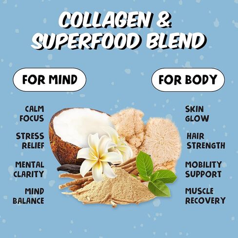 Renude Collagen Crush - Creamer Powder for Coffee, Grass-Fed Bovine Collagen Peptides, 10g Protein per Serving, Support for Hair, Skin, Gut Health, with Natural Adaptogens, 20 Serving Bag in Saudi Arabia