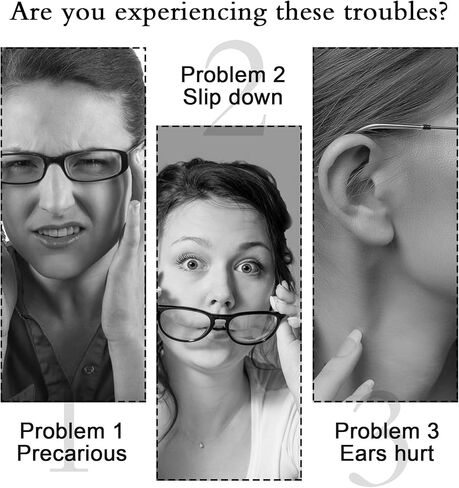 12Pcs Glasses Ear Cushion, Cotton Cushion for Glasses Behind Ear Soft Knitting Eyeglass Ears Grippers, Anti-Slip Eyeglass Arm Covers for Pain Relief, Black Brown Gray 6 Pairs in Saudi Arabia