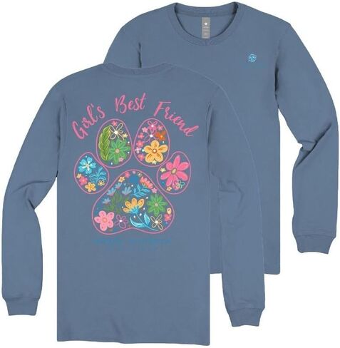 Simply Southern God's Best Friend - Dog Lover - Paw Print - Floral- Youth Long Sleeve in Saudi Arabia