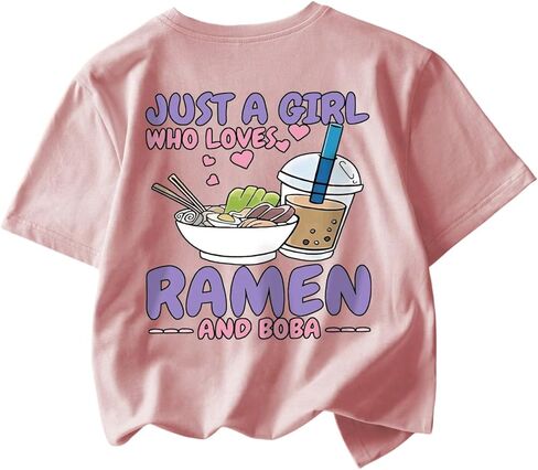 SweatyRocks Girl's Casual Graphic Tees Short Sleeve Summer Crewneck Cute T Shirts in Saudi Arabia