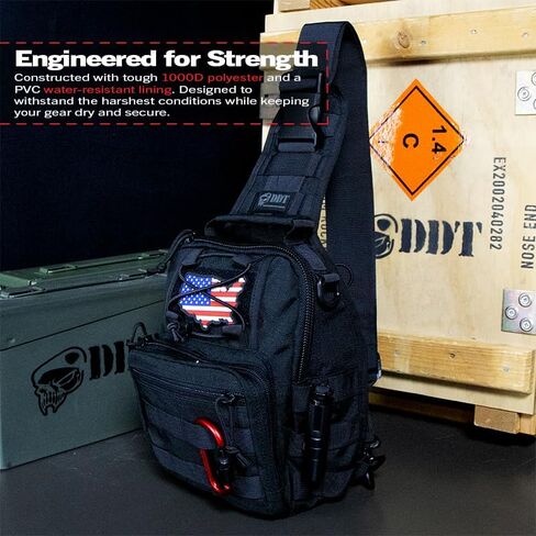 DDT Death Dealer Tactical Night Stalker Small Sling EDC Bag, Color Black in Saudi Arabia