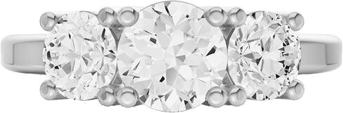 Diamond2Deal 14k Yellow or White Gold Lab Grown Diamond 3-Stone Engagement Wedding Ring (D-E Color, VS Clarity) (1/2 Ct to 4 Ct) in Saudi Arabia