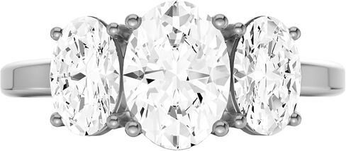 Diamond2Deal 14k Yellow or White Gold Lab Grown Diamond 3-Stone Engagement Wedding Ring (D-E Color, VS Clarity) (1/2 Ct to 4 Ct) in Saudi Arabia