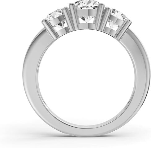 Diamond2Deal 14k Yellow or White Gold Lab Grown Diamond 3-Stone Engagement Wedding Ring (D-E Color, VS Clarity) (1/2 Ct to 4 Ct) in Saudi Arabia