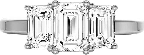 Diamond2Deal 14k Yellow or White Gold Lab Grown Diamond 3-Stone Engagement Wedding Ring (D-E Color, VS Clarity) (1/2 Ct to 4 Ct) in Saudi Arabia
