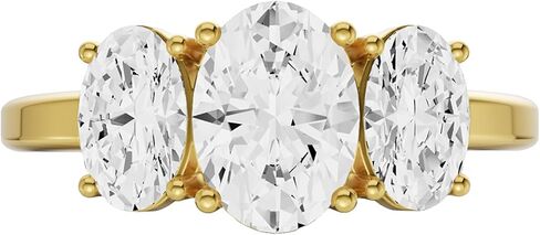 Diamond2Deal 14k Yellow or White Gold Lab Grown Diamond 3-Stone Engagement Wedding Ring (D-E Color, VS Clarity) (1/2 Ct to 4 Ct) in Saudi Arabia