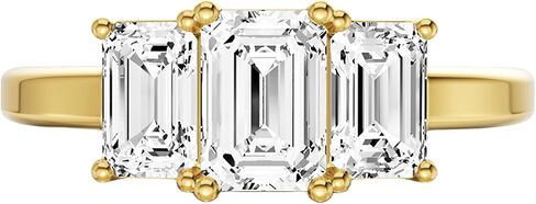 Diamond2Deal 14k Yellow or White Gold Lab Grown Diamond 3-Stone Engagement Wedding Ring (D-E Color, VS Clarity) (1/2 Ct to 4 Ct) in Saudi Arabia