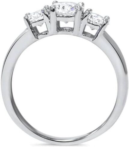 Pompeii 1ct Diamond 3 Three Stone Engagement Ring 10K White Gold in Saudi Arabia